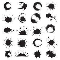Sparkle star silhouette set with expressive doodle lines and burst shapes for decoration and visual design use vector
