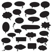 Speech bubble graphics silhouette elements bundle for poster design, pop art, and visual storytelling vector
