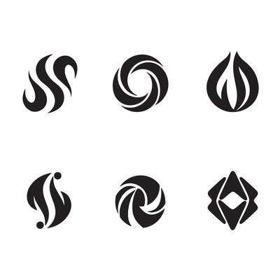 Curved wave Business Logo Symbol icon silhouette bundle with branding identity graphics