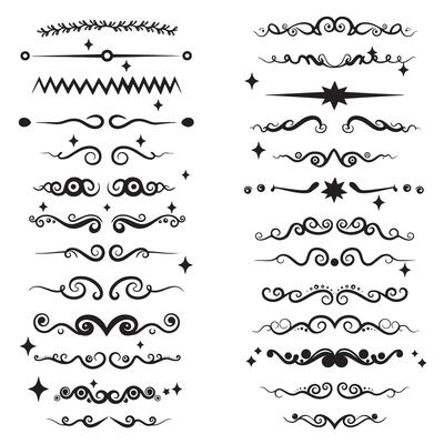 Comic layout sparkle line set with silhouette bundle of decorative strokes, bursts, and energy motion