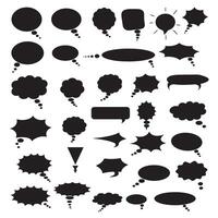 Outline dialogue box element silhouette bundle for templates and web design vector