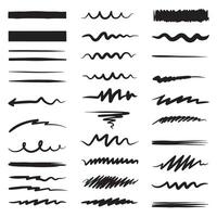 Classic underline design element silhouette art set with decorative dividers and elegant layout symbols vector
