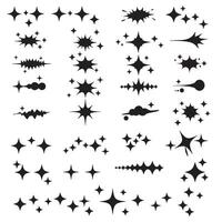 Hand-drawn comic sparkle line design in silhouette bundle for manga layout and visual motion graphics vector