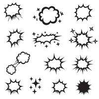 Artistic doodle sparkle line and starburst silhouette icons for decoration design content and backgrounds vector