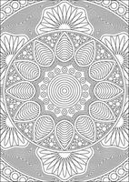 Adult Mandala Coloring Page Black And White vector