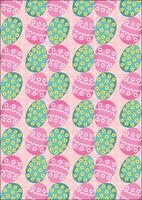 Doodle Easter Eggs Fabric Wrapping Paper Pattern vector