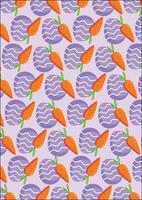 Carrot And Egg Easter Fabric Wrapping Paper vector