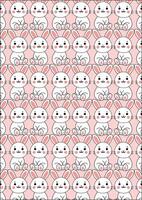 Doodle Rabbit Easter Fabric Wrapping Paper vector