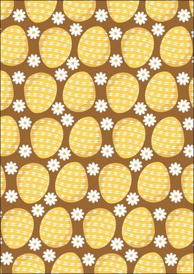 Egg And Flower Easter Fabric Wrapping Paper
