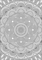 Mandala Coloring Page For Adult Outline Abstract vector