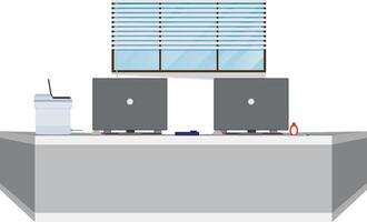 Front View Reception Counter Front Desk vector
