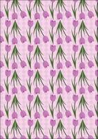 Purple Tulip Flower Pattern Bloom Fabric Wrapping Paper vector