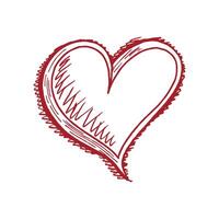 Hand-drawn Red Heart Sketch for Valentine's Day vector