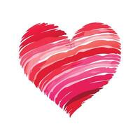 Hand-drawn Heart in Shades of Red and Pink vector