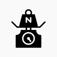 Design Illustration graphic of Mechanical kitchen scale icon with glyph style. Suitable for UI, mobile design, web design, etc. vector