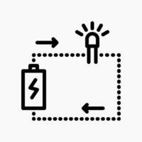 Design Illustration graphic of simple electrical circuit icon with line style. Suitable for UI, mobile design, web design, etc. vector