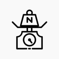 Design Illustration graphic of Mechanical kitchen scale icon with line style. Suitable for UI, mobile design, web design, etc. vector