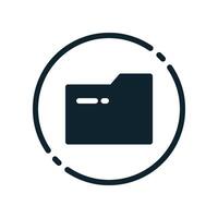 Design Illustration graphic of Document Folder icon with glyph style. Suitable for UI, mobile design, web design, etc. vector
