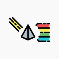 Design Illustration graphic of Dispersive prism icon with colored outline style. Suitable for UI, mobile design, web design, etc. vector