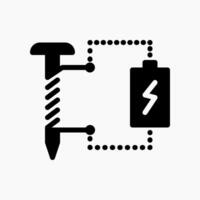 Design Illustration graphic of electromagnet icon with glyph style. Suitable for UI, mobile design, web design, etc. vector