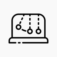 Design Illustration graphic of Newton Cradle icon with line style. Suitable for UI, mobile design, web design, etc. vector