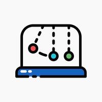 Design Illustration graphic of Newton Cradle icon with colored outline style. Suitable for UI, mobile design, web design, etc. vector