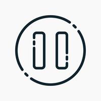 Design Illustration graphic of pause button icon with line style. Suitable for UI, mobile design, web design, etc. vector