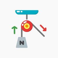 Design Illustration graphic of Single pulley icon with flat style. Suitable for UI, mobile design, web design, etc. vector