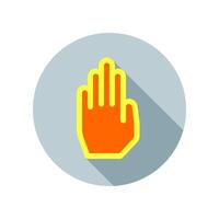 Design Illustration graphic of stop hand sign icon with flat style. Suitable for UI, mobile design, web design, etc. vector
