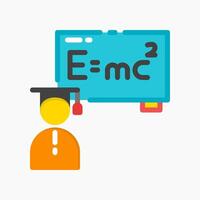 Design Illustration graphic of physics teacher icon with flat style. Suitable for UI, mobile design, web design, etc. vector