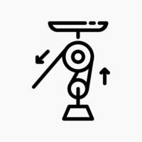 Design Illustration graphic of Double pulley icon with line style. Suitable for UI, mobile design, web design, etc. vector