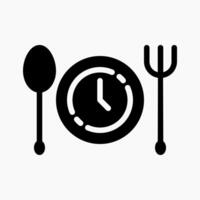 Design Illustration graphic of breaking fast time icon with glyph style. Suitable for UI, mobile design, web design, etc. vector