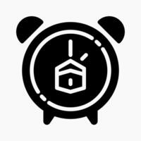 Design Illustration graphic of prayer time icon with glyph style. Suitable for UI, mobile design, web design, etc. vector