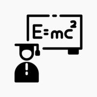 Design Illustration graphic of physics teacher icon with glyph style. Suitable for UI, mobile design, web design, etc. vector
