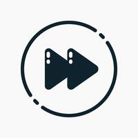 Design Illustration graphic of forward button icon with glyph style. Suitable for UI, mobile design, web design, etc. vector