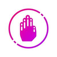 Design Illustration graphic of stop hand sign icon with gradient style. Suitable for UI, mobile design, web design, etc. vector