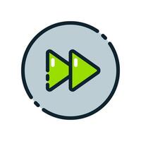 Design Illustration graphic of forward button icon with colored outline style. Suitable for UI, mobile design, web design, etc. vector