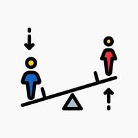 Design Illustration graphic of Lever System icon with colored outline style. Suitable for UI, mobile design, web design, etc. vector
