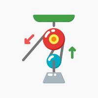 Design Illustration graphic of Double pulley icon with flat style. Suitable for UI, mobile design, web design, etc. vector