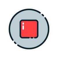 Design Illustration graphic of stop button icon with colored outline style. Suitable for UI, mobile design, web design, etc. vector