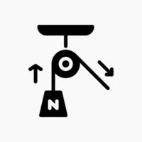 Design Illustration graphic of Single pulley icon with glyph style. Suitable for UI, mobile design, web design, etc. vector