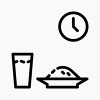 Design Illustration graphic of pre-dawn meal icon with line style. Suitable for UI, mobile design, web design, etc. vector