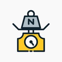 Design Illustration graphic of Mechanical kitchen scale icon with colored outline style. Suitable for UI, mobile design, web design, etc. vector