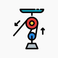 Design Illustration graphic of Double pulley icon with colored outline style. Suitable for UI, mobile design, web design, etc. vector