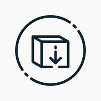 Design Illustration graphic of download box icon with line style. Suitable for UI, mobile design, web design, etc. vector