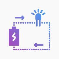 Design Illustration graphic of simple electrical circuit icon with gradient style. Suitable for UI, mobile design, web design, etc. vector