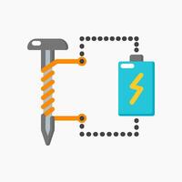 Design Illustration graphic of electromagnet icon with flat style. Suitable for UI, mobile design, web design, etc. vector