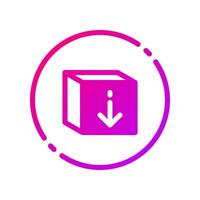 Design Illustration graphic of download box icon with gradient style. Suitable for UI, mobile design, web design, etc. vector