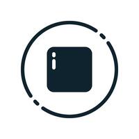 Design Illustration graphic of stop button icon with glyph style. Suitable for UI, mobile design, web design, etc. vector