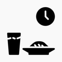 Design Illustration graphic of pre-dawn meal icon with glyph style. Suitable for UI, mobile design, web design, etc. vector